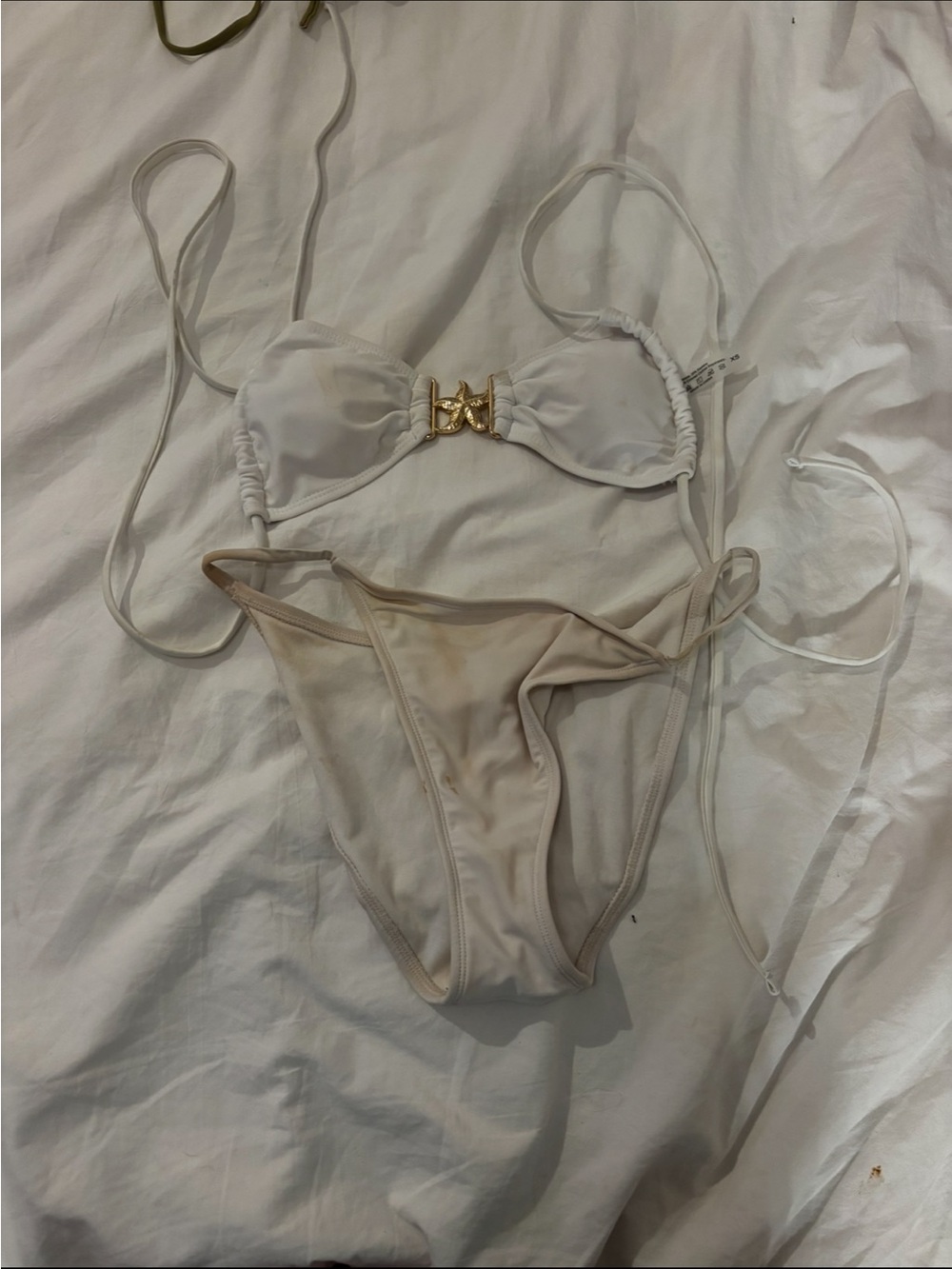 wild fable White Bikini Set with Gold Accent